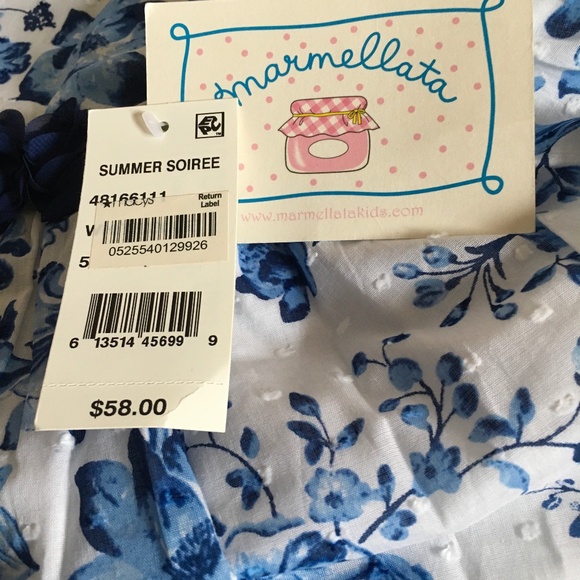 Marmellata Little Girl Floral Blue/White Dress size 5. - Picture 4 of 7